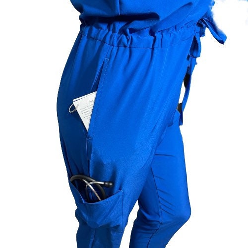 Royal blue Jumpsuit scrub AKA ‘workaholic’ soft stretch fabric