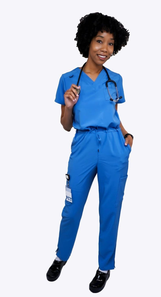Ceil blue Jumpsuit scrub soft stretch fabric