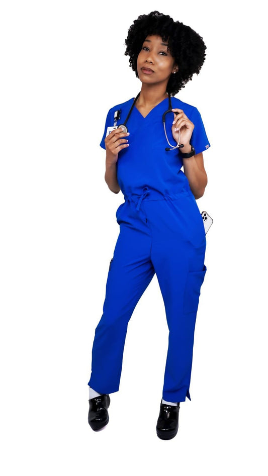 Royal blue Jumpsuit scrub AKA ‘workaholic’ soft stretch fabric